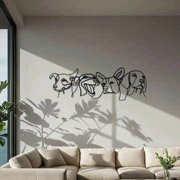 décoration murale moderne chien silhouette animale ligne noire minimaliste métal erotique unique amusante