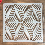pochoir stencil blanc noir ornamental floral artisanal decoratif 32cm 32cm