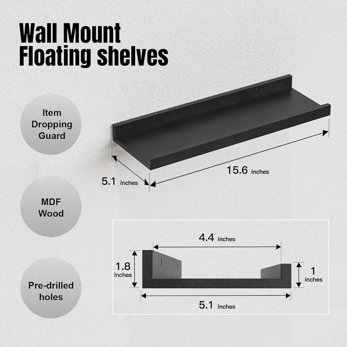 étagères murales modernes bois blanc noir simples flottantes vis mur