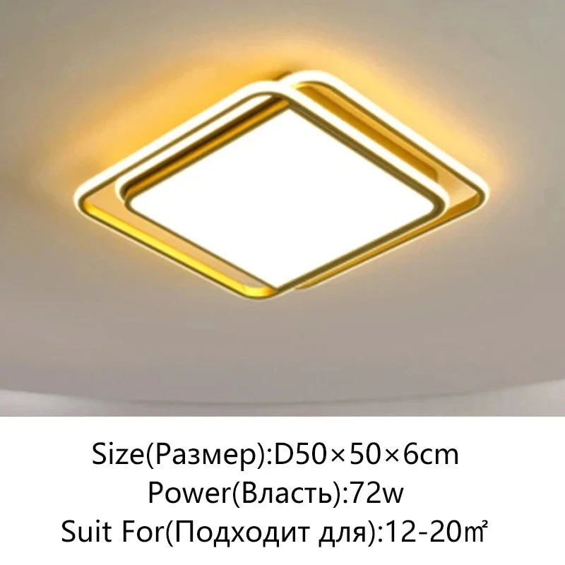 plafonnier led moderne noir blanc doré minimaliste fer salon chambre