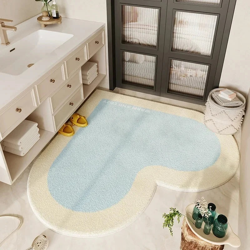 tapis bain doux moelleux rose clair vert pastel bleu clair moderne confortable