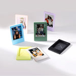 cadre photo moderne minimaliste couleur jaune noir vert blanc bleu rose violet support triangulaire