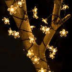 guirlande lumineuse solaire 5m fleurs simples violet blanc orange vert bleu jaune moderne clips