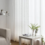 rideau blanc pois minimalist moderne transparent fenêtre extérieure nordic qualite haute