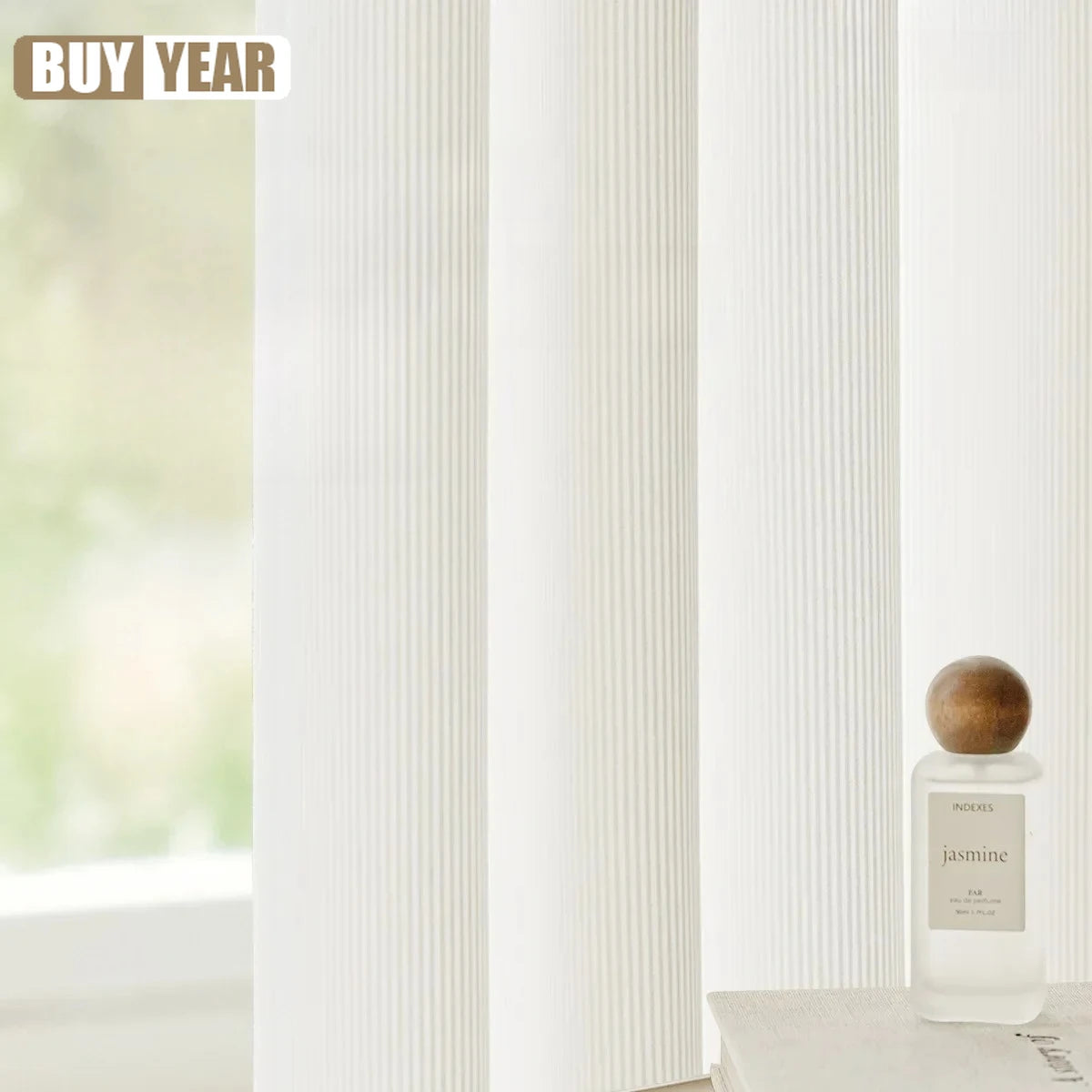 rideau blanc rayures verticales moderne transparent fenêtre machine lavable polyester tulle opaque lumière