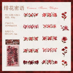 rubans décoratifs floraux vintage adhésifs noirs roses romantiques journal décoration DIY