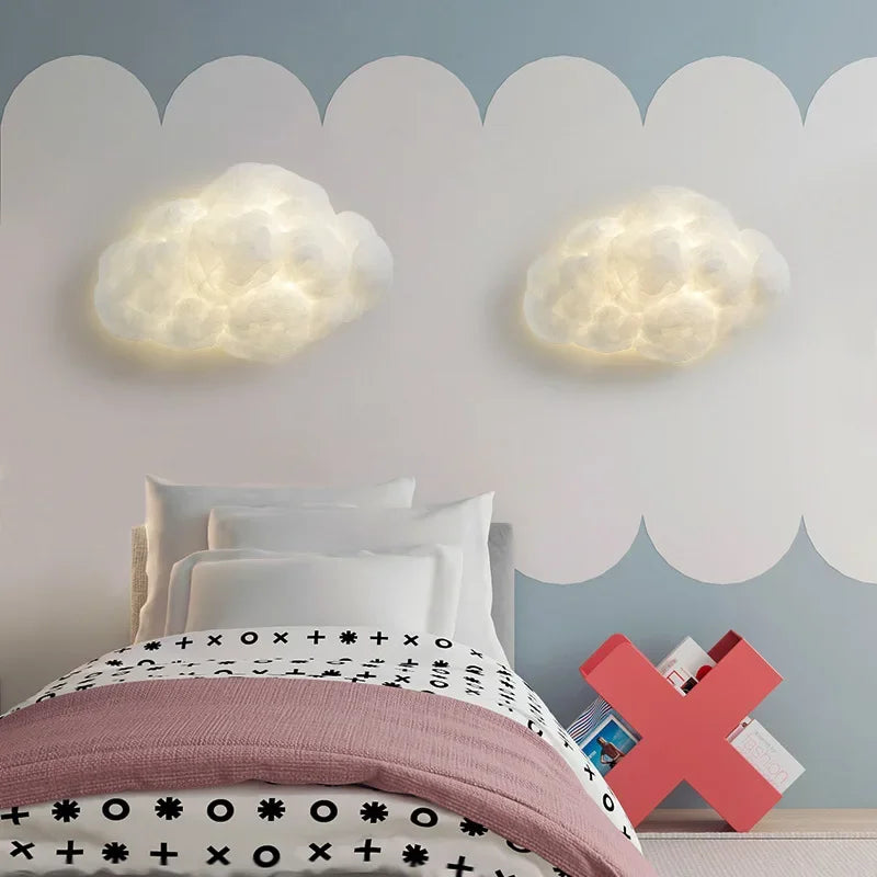 lampe nuage blanc moelleuse éclairage murale moderne enfilade enfant chambre led fixée mur