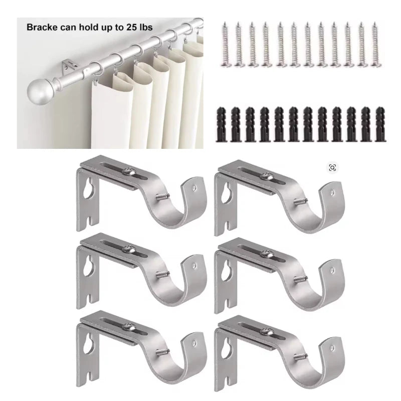 supports rideau moderne argenté vis barre rideau plat lisse coton métal aluminium supports 16