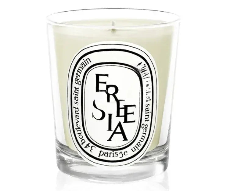 bougies parfumées cire gel aromathérapie forme coupe blanc logo diptyque verre transparent classique set