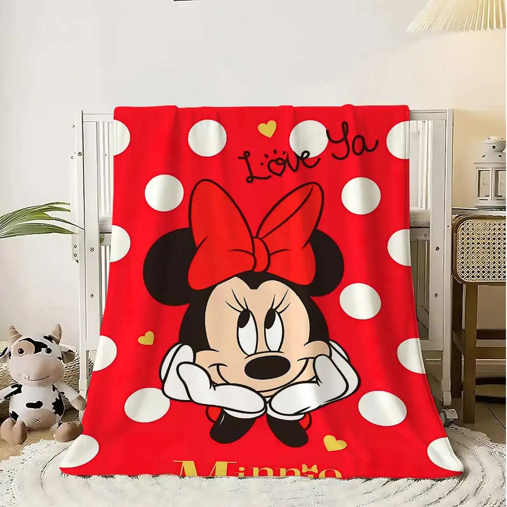couverture polaire mickey mouse motif pois moderne hiver rouge blanche noire chambre enfants douce
