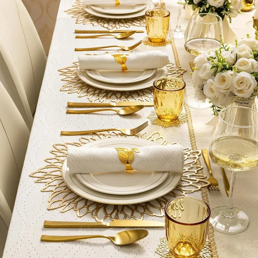 Set de table en vinyle utilisé lors d'un mariage élégant