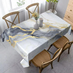 nappe marbre grise blanche dorée moderne imperméable polyester coton table mariage fêteextérieurhôtel
