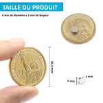 aimants argentés modernes 6mm diamètre 2mm épaisseur bricolage tableau blanc