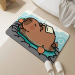 tapis bain antidérapant caoutchouc absorbant motif animal baignoire oranges textiles adultes moderne
