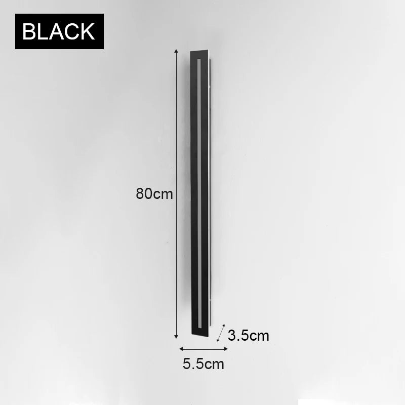 lampe murale led extérieure moderne noir blanc 40cm 60cm 80cm 100cm 120cm