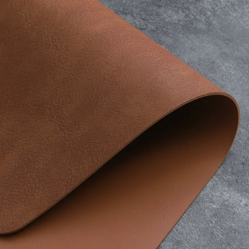 tapis table moderne simili cuir marron bleu marine gris vert pastel