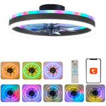 ventilateur intelligent led rvb vitesses ciel étoilé moderne télécommande app mobile