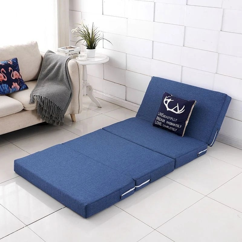 matelas pliant portable éponge tapis couchage sol noir moderne fonctionnel