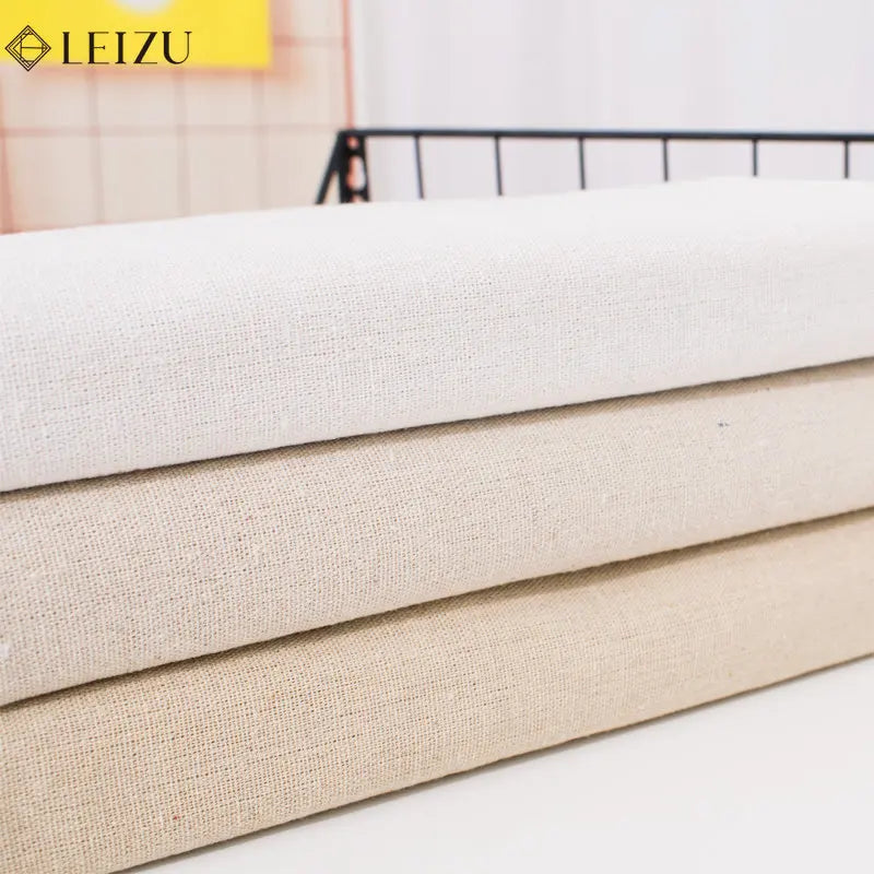 tissu coton lin 100x150cm 200x150cm 50x150cm naturel rustique résistant déchirure matériau bricolage
