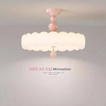 lampe suspendue rose clair nuage texture minimaliste vis fixation base abatjour ampoule led chambre