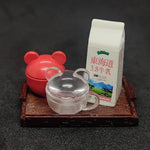miniatures tasses silicone transparentes blanches rouges accessoires décoration maison poupée simples modernes