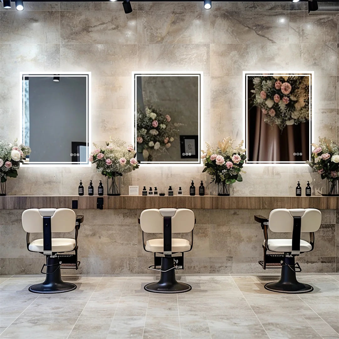 miroir bain vasque étagères moderne blanc bois élégant accessoires sallebain