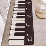 tapis noir blanc piano notes géométrique moderne chambre anti dérapant polyester 40x60 45x120 50x80