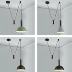 suspension lumineuse moderne conique led réglable noir blanc chambre salon