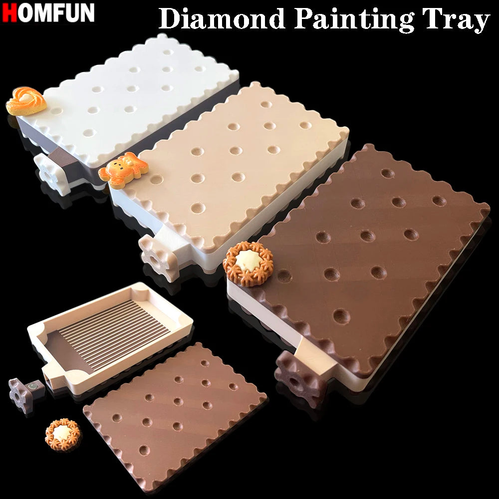 plateau peinture diamant trou imitation biscuits blanc moderne clips oursons pratique atelier decoration