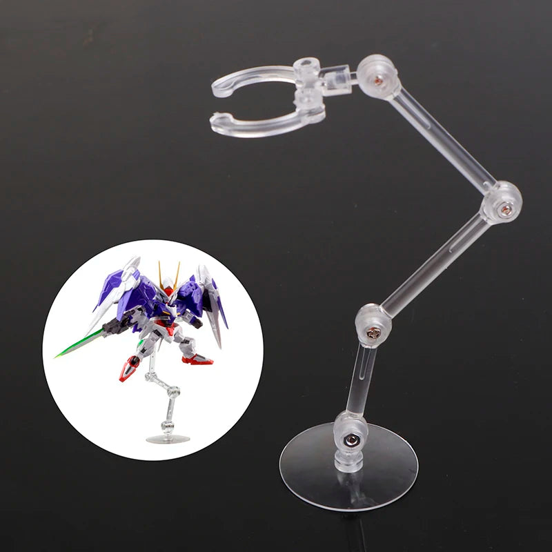 supports transparents figurines articulées moderne minimaliste ajustables bras pince base circulaire robots