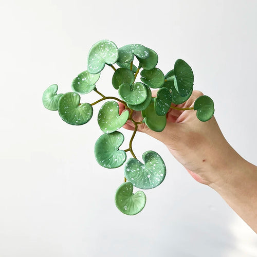 plante artificielle verte feuilles rondes pot noir décoration maison jardin intérieur moderne