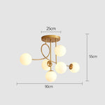 suspension lumineuse moderne boules sphériques translucides or blanc noir scandinave