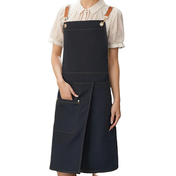 tablier toile imperméable poches uni beige noir vert élégants cuir classique nettoyage