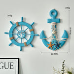 décoration murale marin volant bateau ancre bois couleurs bleues coquillages étoiles mer