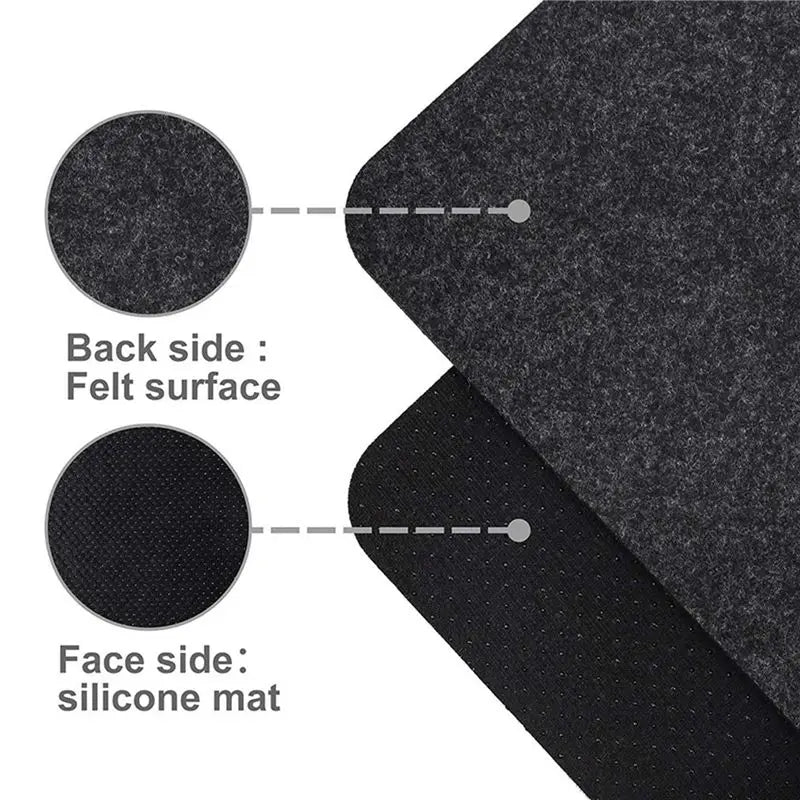 tapis protection antidérapant adhésif résistance chaleur moderne cuisine noire 45x30cm feutre