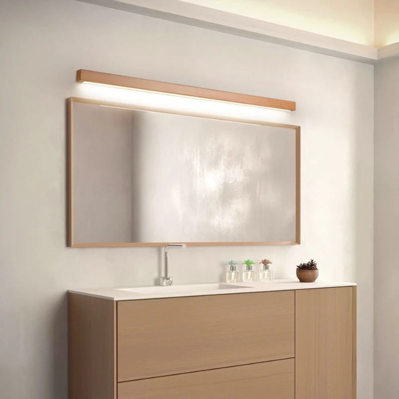 lampe led moderne bois naturel clair éclairage chambre salon entrée fixée mur appliques murales