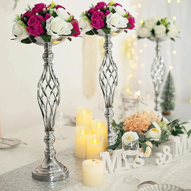 Support floral or réticulé moderne bouquet artificiels 45cm 52cm 59cm mariage table