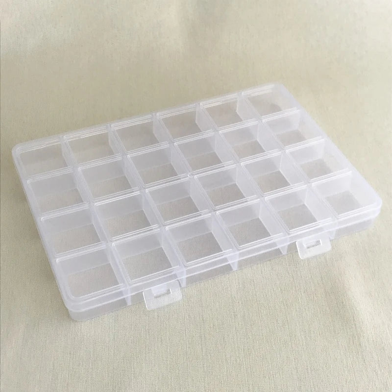 boîte rangement transparente compartiments pratique bijoux vis organisation présentation poignées latérales.storage organizer transparent compartments