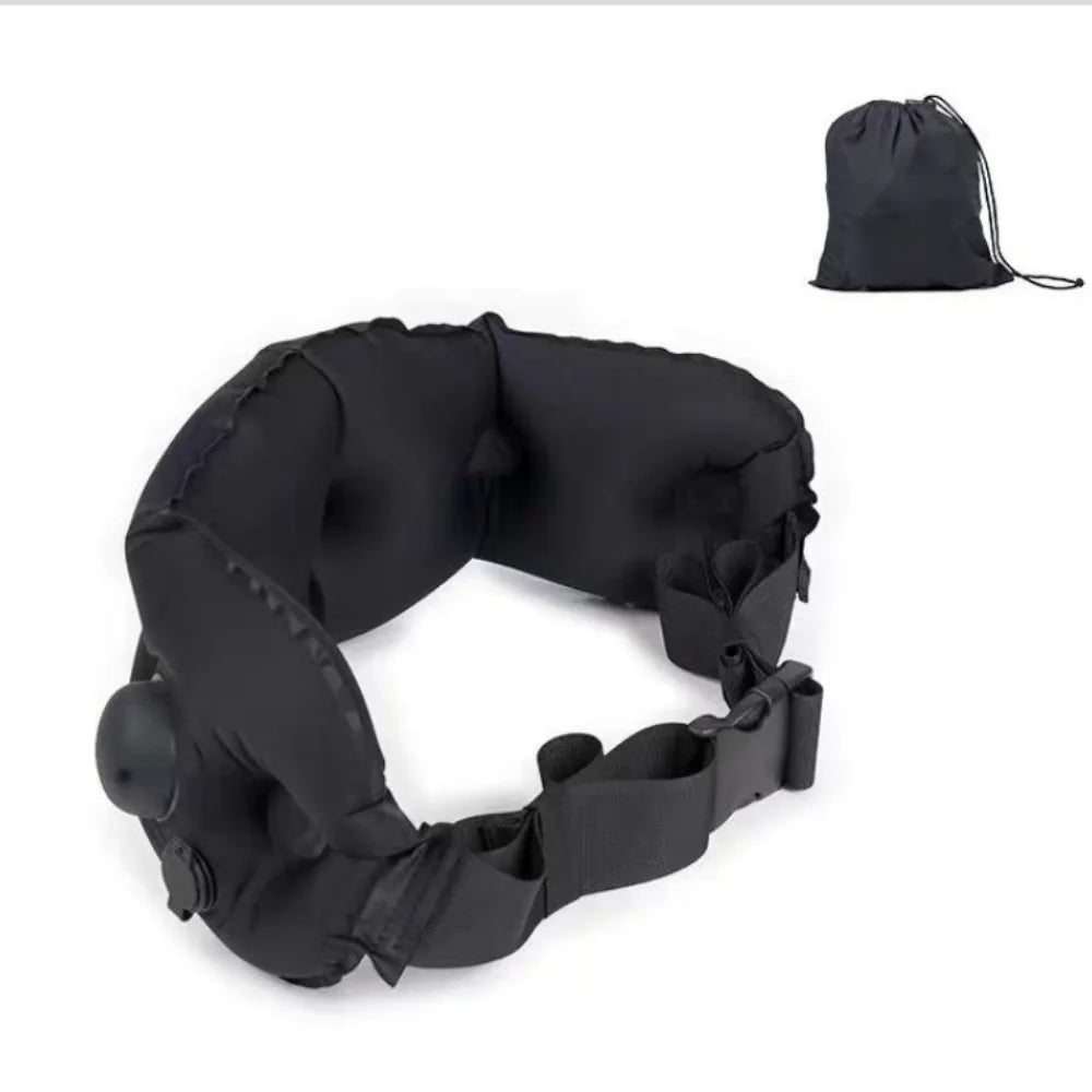 coussin lombaire gonflable confortable noir sac rangement ajustable lit forme
