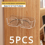 porte lunettes mural blanc gris transparent adhésif moderne minimaliste rangement plastique respectueux environnement