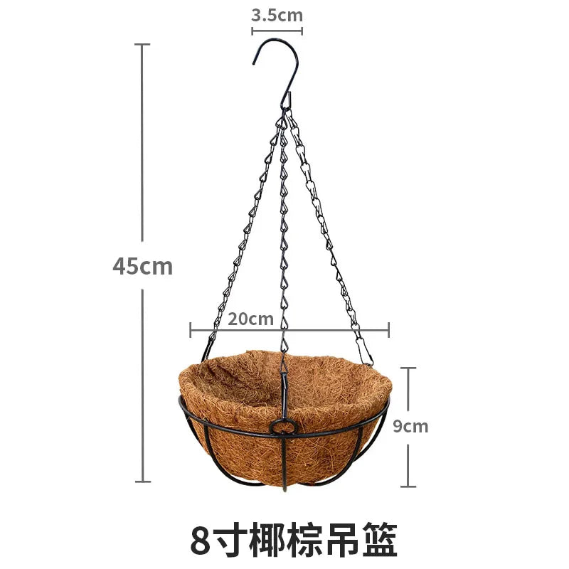 pots fleurs suspendus coir noir marron chaînes métalliques moderne minimaliste jardinintérieur