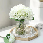 bouquet artificiel hortensias soie bleu blanc vert mariage décoration intérieure moderne minimaliste