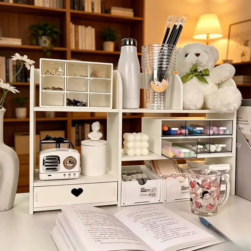 meuble rangement blanc moderne tiroirs compartiments plateaux étiquettes grille dimensions PVC reusable