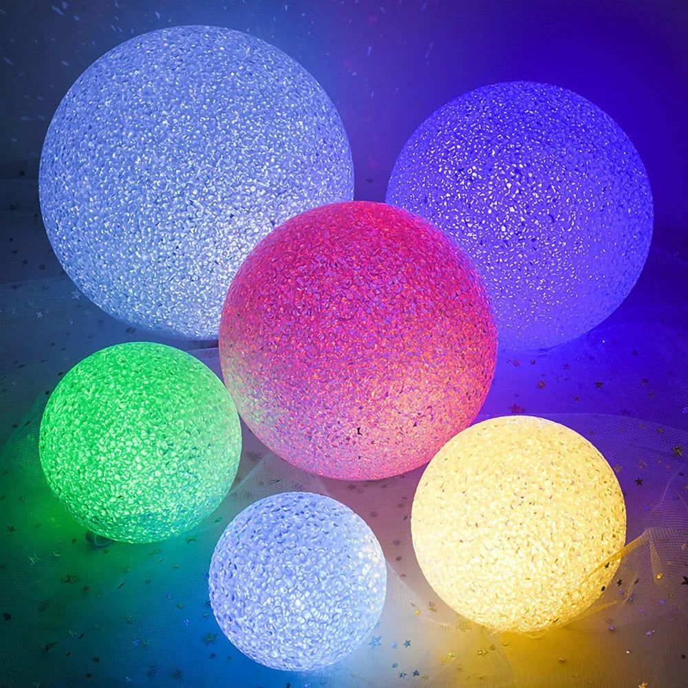 boule lumineuse led colorée moderne 12cm 14cm décoration vacances festive