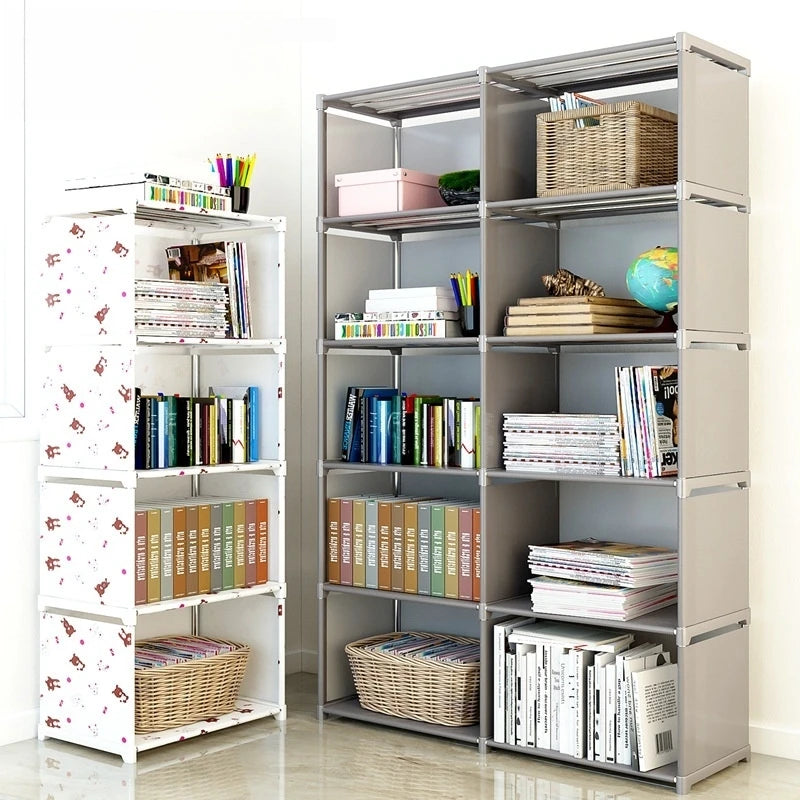 étagère modulaire imprimée papillons gris clair moderne étagères paniers osier objets décoration livres supports