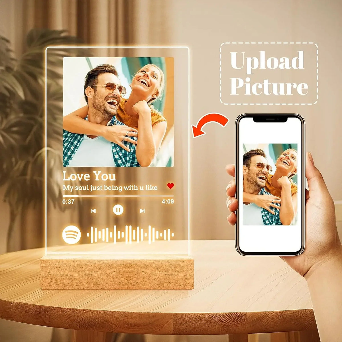 Cadre photo Spotify personnalisé pour fête des mères