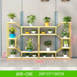 étagère modulaire métal bois industriel plantes d'intérieur pots fleurs blanc