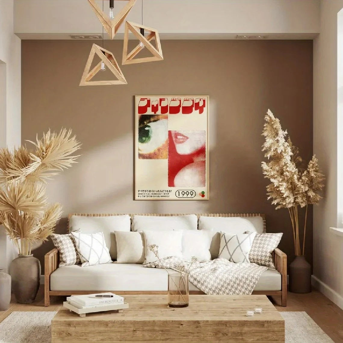 affiche moderne pop art yeux lèvres collage toile cadre métal blanc rouge vert