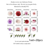 sticker mural floral aquarelle roses pivoines 20 pièces adhésif décoration romantique chambre salon