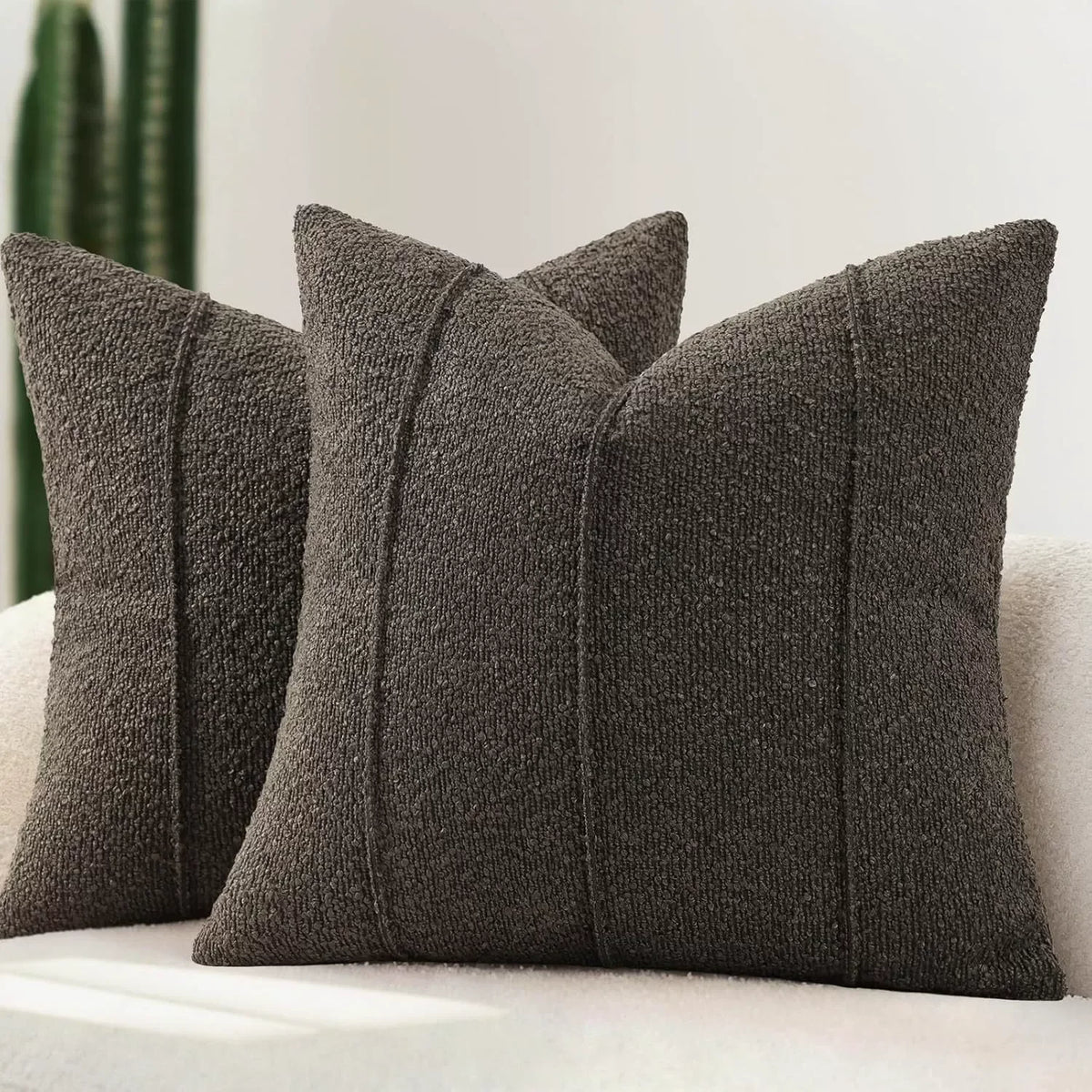 taies d'oreiller polyester texturées beige clair modernes respectueuses environnement opaques maison